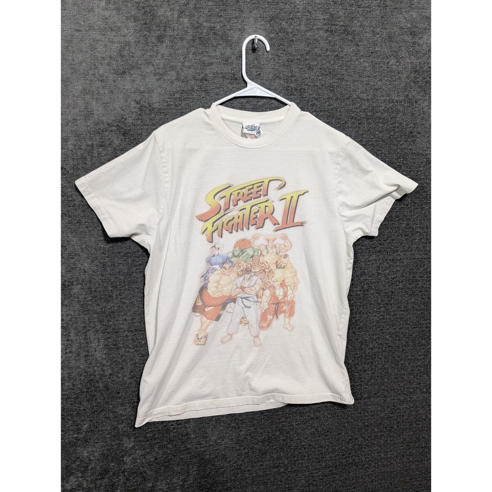 Street Fighter II Graphic T-Shirt Mens Small White Retro Arcade Capcom Tee 1957